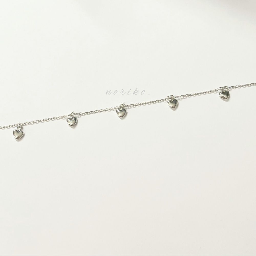 Sterling Silver Loving Hearts Anklet